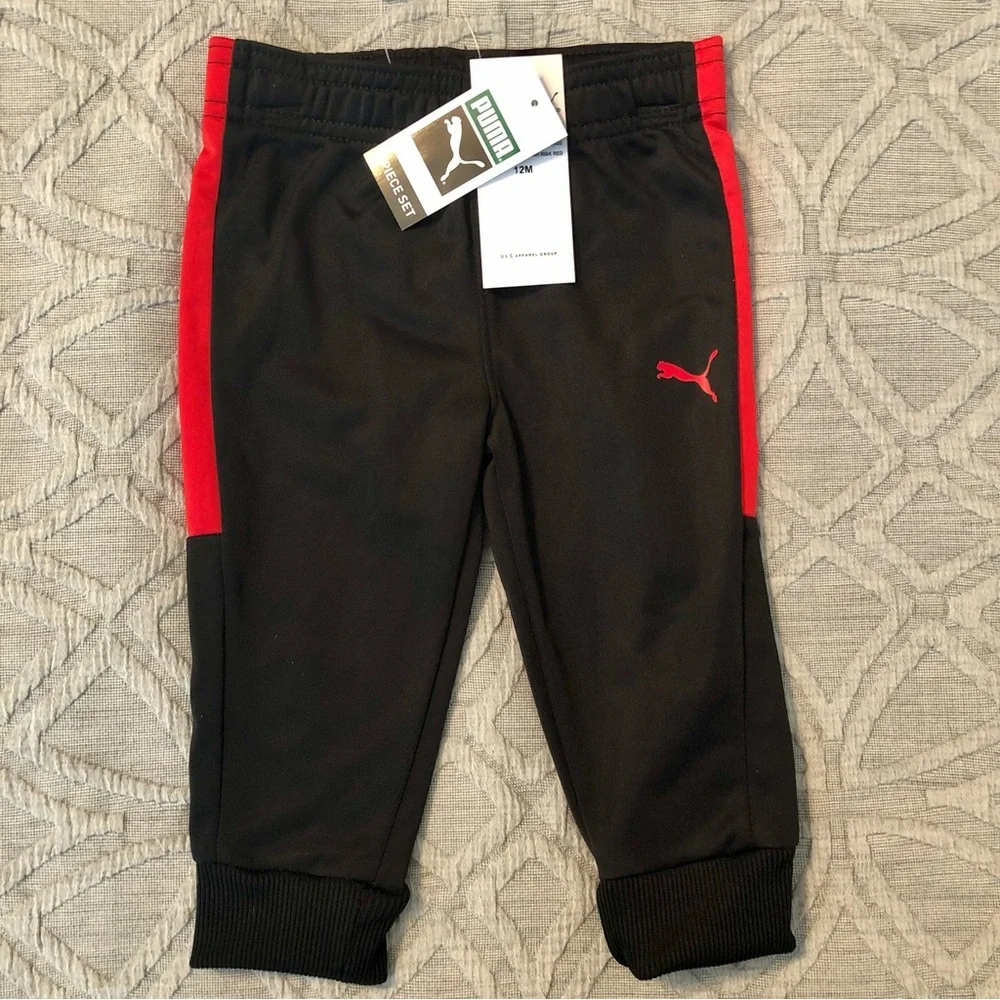 NWT PUMA Toddler Red and Black Jogger Set (12 Mos) - Picture 2 of 10